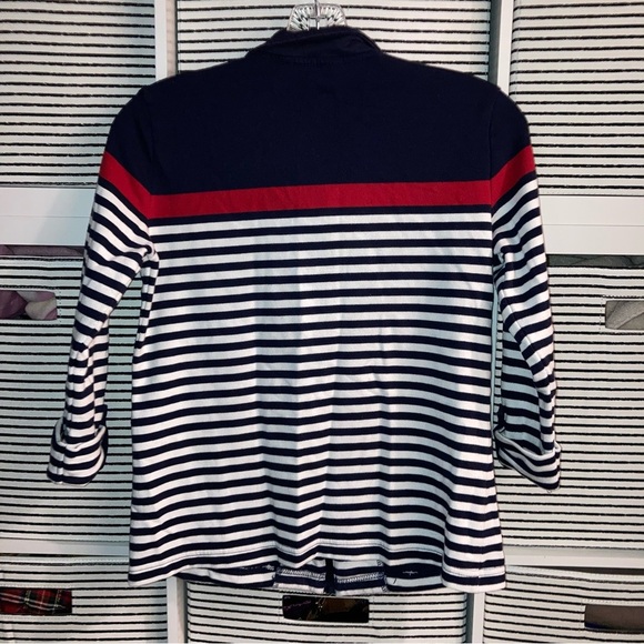 Karen Scott Sport women's active jacket Striped Navy and Red | Preppy | Size PP - Picture 4 of 14